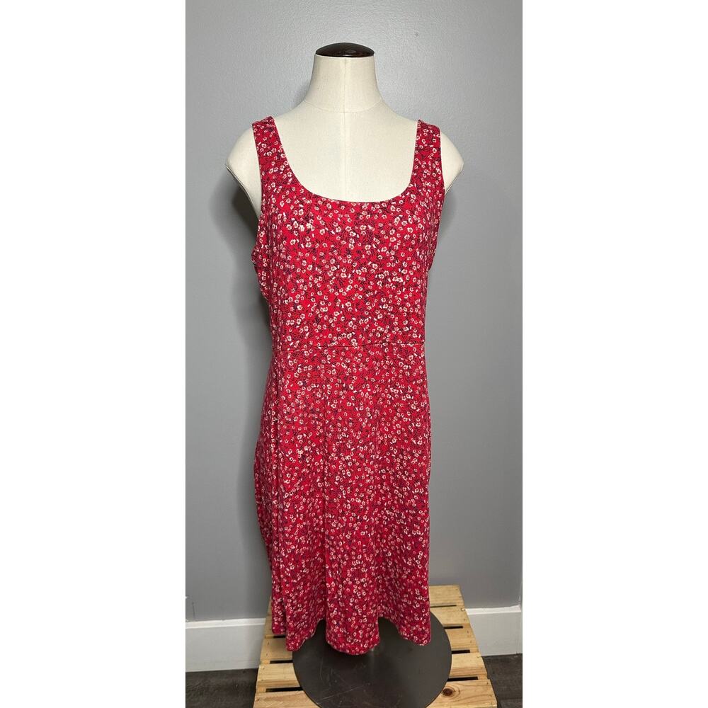 Old Navy Coral Flowy Mini Tank Dress Floral Size Large Sleeveless Scoop Neck